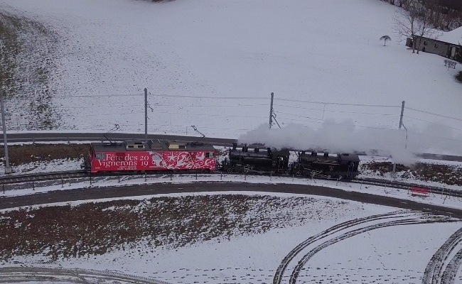 dfb-fo-hg-3-4-4-hg-3-4-3-mob-6000-sciernes MOB GDe 4/4 6004, DFB / BFD HG 3/4 4, BFD GH 3/4 3 -- Les Sciernes -- 04.03.2018 -- Circulation sur le MOB pour le compte du chemin de fer musée du...