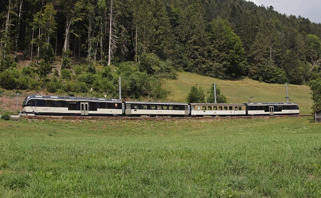 MOB Be ABe 4_4 9002 Les Moulins MOB ABe 4/4 9302, 2x B, Be 4/4 9202 -- Les Moulins -- 25.07.2018