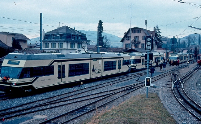 mvr-7000-innauguration MVR Be 2/6 7001-7004 -- Blonay -- 28.02.1998 -- Innauguration