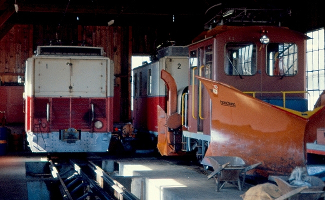 mvr-hge-2-2-1-2-xrot-blonay MVR HGe 2/2 1, 2, Xrot 92 -- Blonay -- 1984 ?