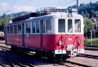 MVR Automotrices BDe 4/4 101-105 Circulation sur la ligne Vevey - Blonay (Ex-CEV Chemins de fer électriques Veveysans)