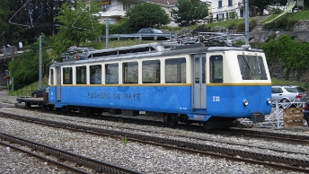 MVR Automotrices Bhe 2/4 201-208 Circulation sur la ligne Montreux - Glion - Rochers de Naye (Ex- MGN)