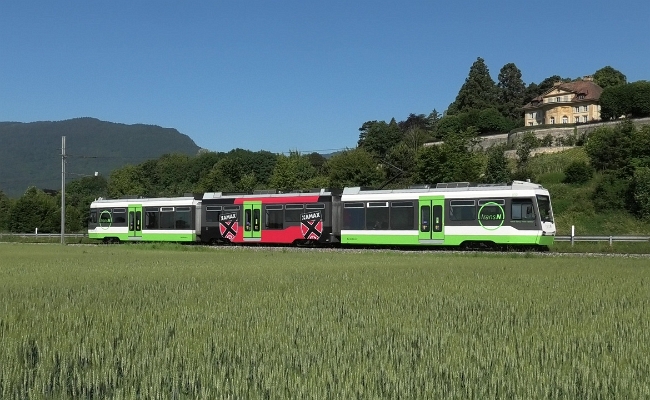 tranN Be 4_8 032 Colombier TransN, Be 4/8 032 -- Colombier -- 01.06.2020