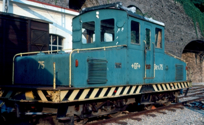 bc-gf75-veveyjpg BC / G+F Ge 4/4 75 -- Vevey -- 10.1984 Arrivée au BC