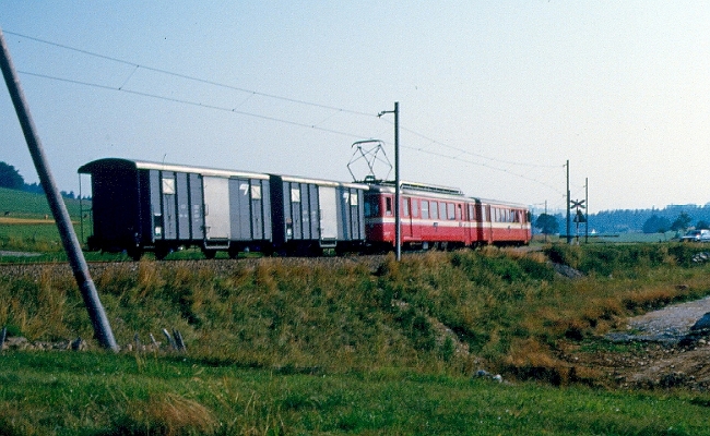 cj-bde-4-4-600-2xgk-le noirement-0783 CJ BDe 4/4 600, 2x Gk -- Le Noiremont -- 07.1983