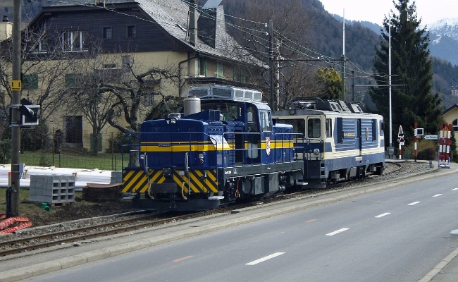 mob-gm-4-4-2004-6001-blonay MOB Gm 4/4 2004 -- Blonay MVR -- 02.03.2008 -- Essais de charge après révision avec GDe 4/4 6001