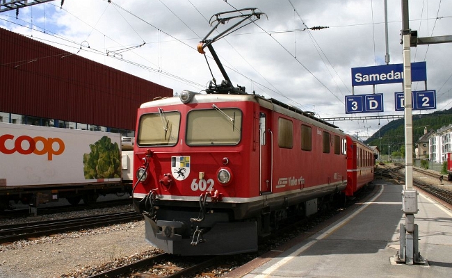 rhb-ge-4-4-602-samedan RhB, Ge 4/4 I 602 -- Samedan -- 08.07.2009