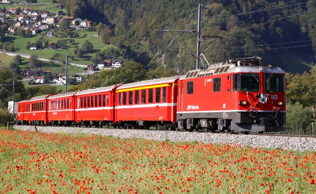 rhb-ge-4-4-613-malans RhB, Ge 4/4 II 613 -- Malans -- 11.10.2011
